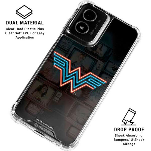 Wonder Woman 1984 (2020) Neon Logo Moto G Power 5G (2024) Clear Case