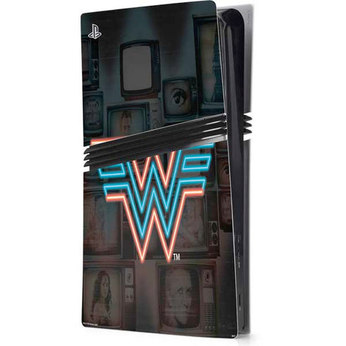 Wonder Woman 1984 (2020) Neon Logo PS5 Pro Console Skin