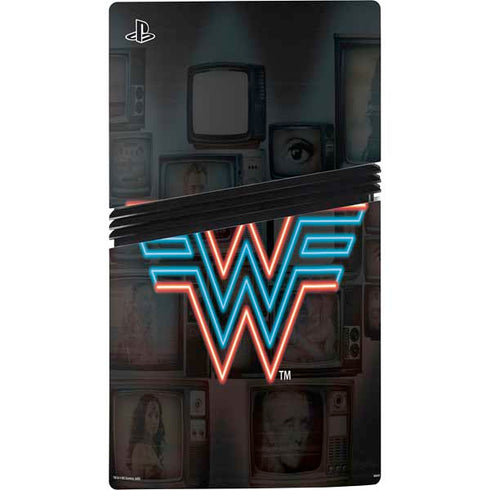 Wonder Woman 1984 (2020) Neon Logo PS5 Pro Console Skin
