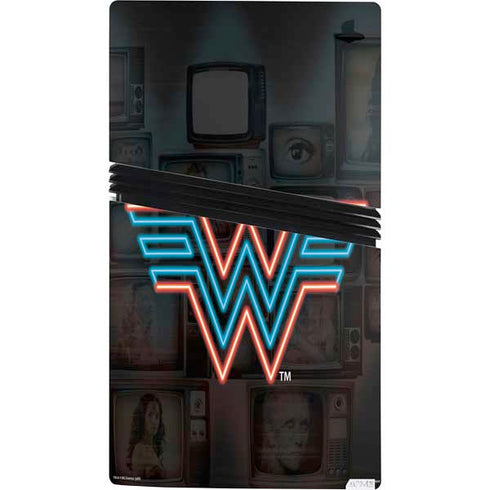 Wonder Woman 1984 (2020) Neon Logo PS5 Pro Console Skin