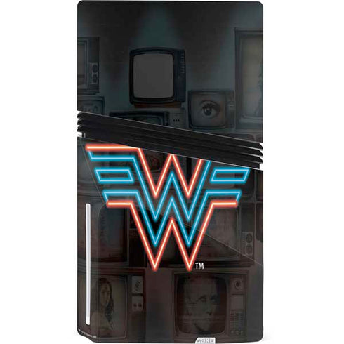 Wonder Woman 1984 (2020) Neon Logo PS5 Pro Disk Bundle Skin