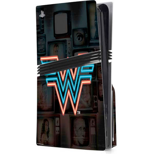 Wonder Woman 1984 (2020) Neon Logo PS5 Pro Disk Console Skin