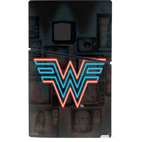 Wonder Woman 1984 (2020) Neon Logo PS5 Slim Digital Edition Console Skin