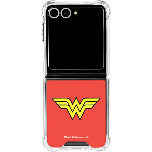 DC Comics Wonder Woman Classic Logo Galaxy Z Flip7 Clear Case