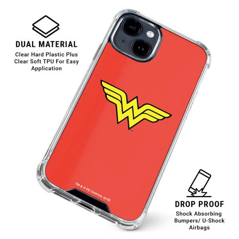 DC Comics Wonder Woman Classic Logo iPhone 15 Clear Case