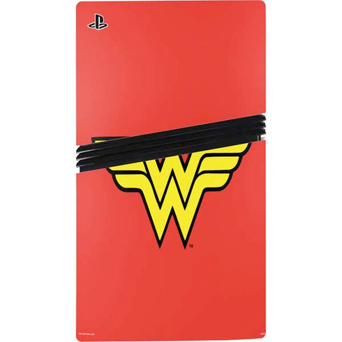 DC Comics Wonder Woman Classic Logo PS5 Pro Disk Bundle Skin