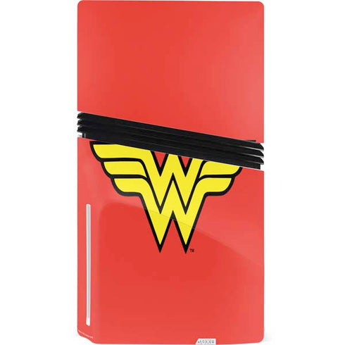 DC Comics Wonder Woman Classic Logo PS5 Pro Disk Bundle Skin