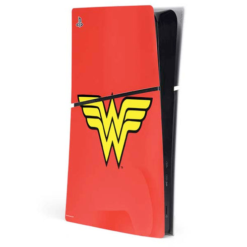 DC Comics Wonder Woman Classic Logo PS5 Slim Digital Edition Console Skin