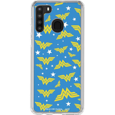DC Comics Wonder Woman Pattern Galaxy A21 Clear Case