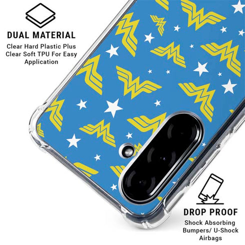 DC Comics Wonder Woman Pattern Galaxy A36 5G Clear Case