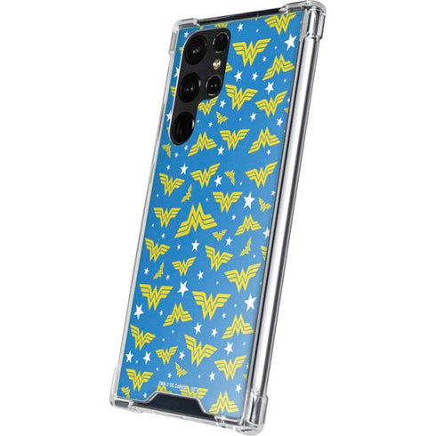DC Comics Wonder Woman Pattern Galaxy S23 Ultra Clear Case
