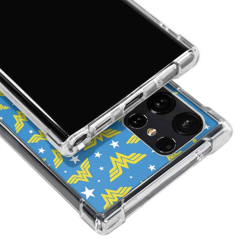 DC Comics Wonder Woman Pattern Galaxy S23 Ultra Clear Case