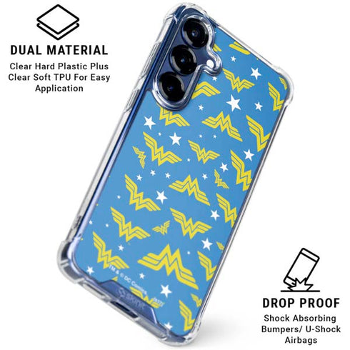 DC Comics Wonder Woman Pattern Galaxy S25 Clear Case