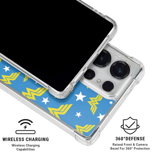 DC Comics Wonder Woman Pattern Galaxy S25 Ultra Clear Case