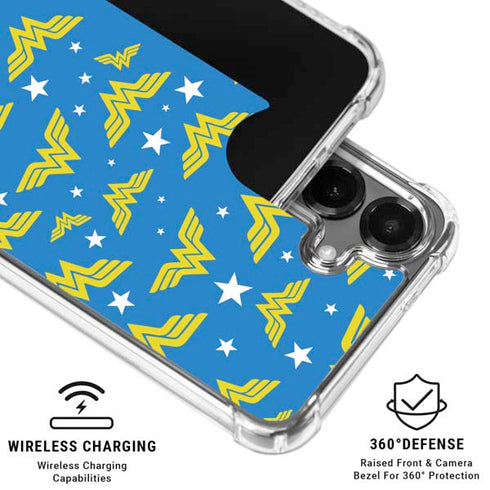 DC Comics Wonder Woman Pattern Galaxy S26 Clear Case