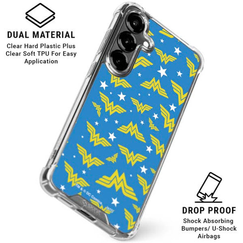 DC Comics Wonder Woman Pattern Galaxy S26 Plus Clear Case
