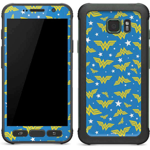 DC Comics Wonder Woman Pattern Galaxy S7 Active Skin