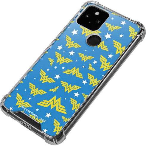 DC Comics Wonder Woman Pattern Google Pixel 5 Clear Case