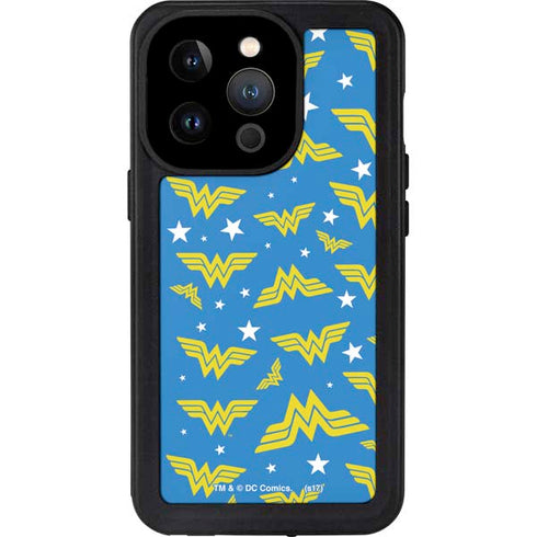 DC Comics Wonder Woman Pattern iPhone 15 Pro Waterproof Case