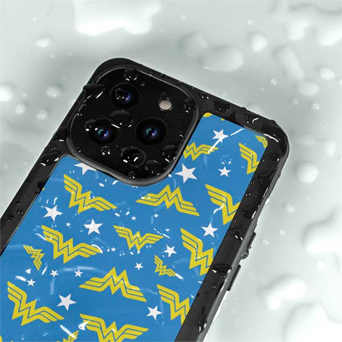 DC Comics Wonder Woman Pattern iPhone 15 Pro Waterproof Case