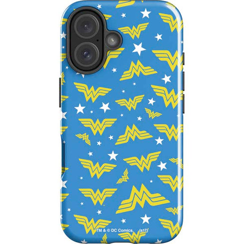 DC Comics Wonder Woman Pattern iPhone 16 Impact Case