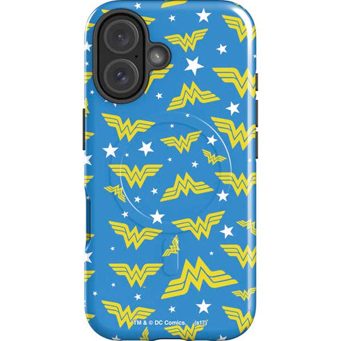 DC Comics Wonder Woman Pattern iPhone 16 Magsafe Impact Case