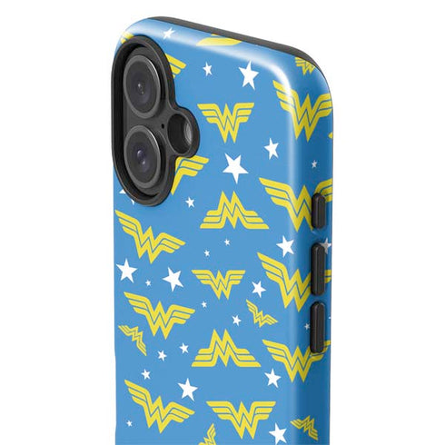 DC Comics Wonder Woman Pattern iPhone 16 Plus Impact Case