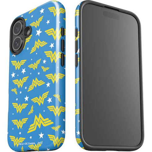 DC Comics Wonder Woman Pattern iPhone 16 Plus Impact Case