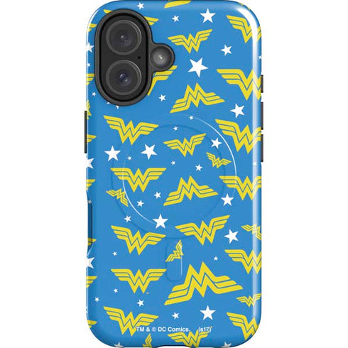 DC Comics Wonder Woman Pattern iPhone 16 Plus Magsafe Impact Case