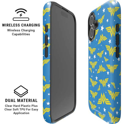 DC Comics Wonder Woman Pattern iPhone 16 Plus Magsafe Impact Case