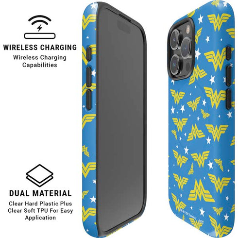 DC Comics Wonder Woman Pattern iPhone 16 Pro Magsafe Impact Case