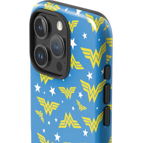 DC Comics Wonder Woman Pattern iPhone 16 Pro Max Impact Case