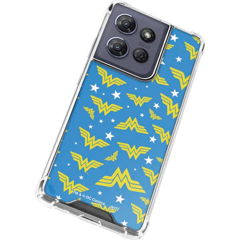 DC Comics Wonder Woman Pattern Moto G 5G (2025) Clear Case