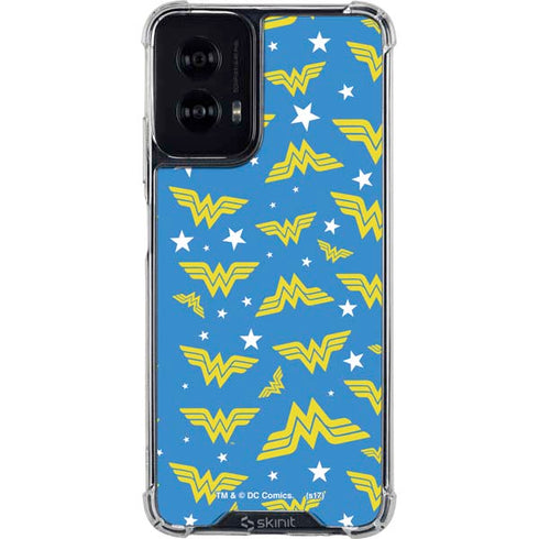 DC Comics Wonder Woman Pattern Moto G Power 5G (2024) Clear Case