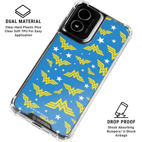 DC Comics Wonder Woman Pattern Moto G Power 5G (2024) Clear Case