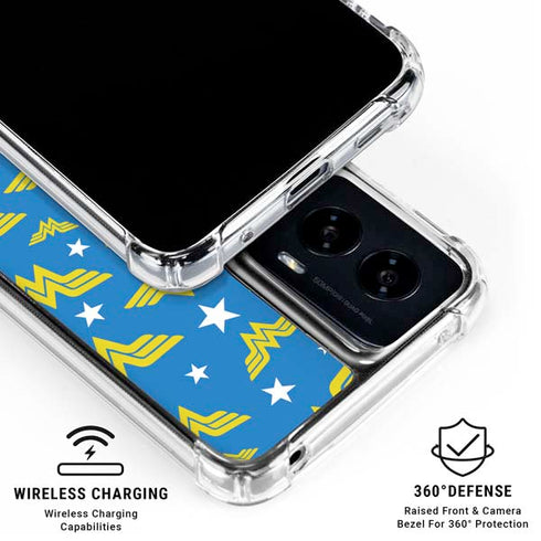 DC Comics Wonder Woman Pattern Moto G Power 5G (2024) Clear Case