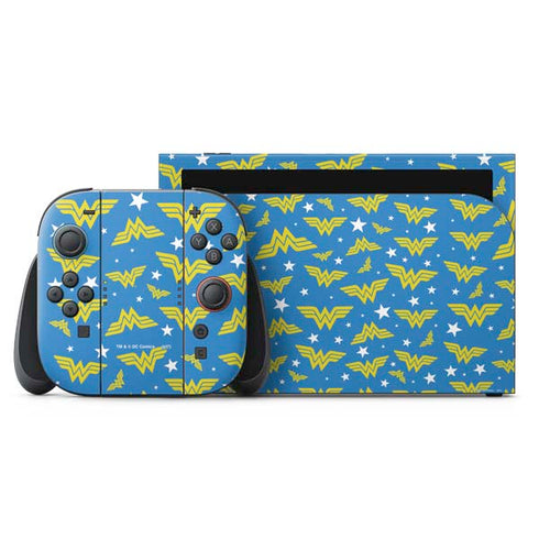 DC Comics Wonder Woman Pattern Nintendo Skins