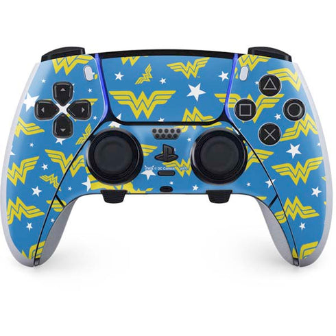 DC Comics Wonder Woman Logo Pattern PS5 DualSense Edge Pro Controller Skin