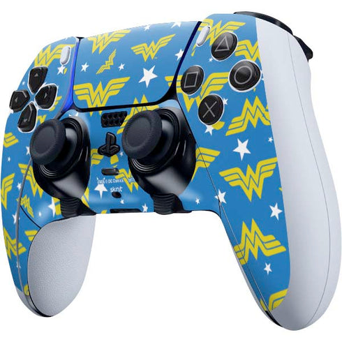 DC Comics Wonder Woman Logo Pattern PS5 DualSense Edge Pro Controller Skin