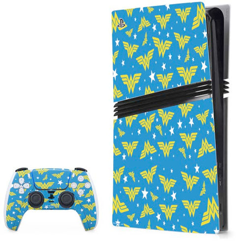 DC Comics Wonder Woman Pattern PS5 Pro Bundle Skin