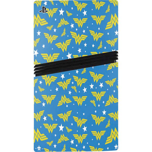 DC Comics Wonder Woman Pattern PS5 Pro Disk Bundle Skin