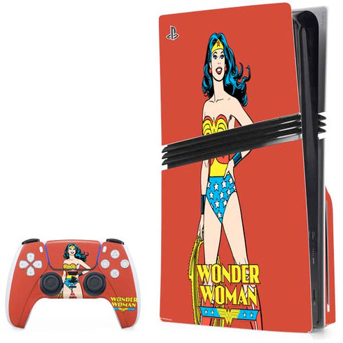 DC Comics Wonder Woman Portrait PS5 Pro Disk Bundle Skin