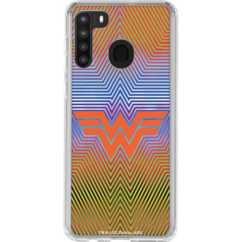 Wonder Woman 1984 (2020) Rainbow Chevron Logo Galaxy A21 Clear Case