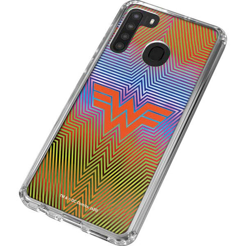 Wonder Woman 1984 (2020) Rainbow Chevron Logo Galaxy A21 Clear Case