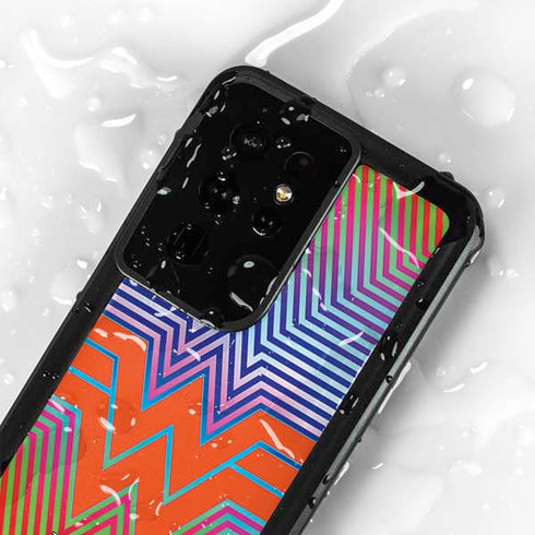 Wonder Woman 1984 (2020) Rainbow Chevron Logo Galaxy S24 Ultra Waterproof Case