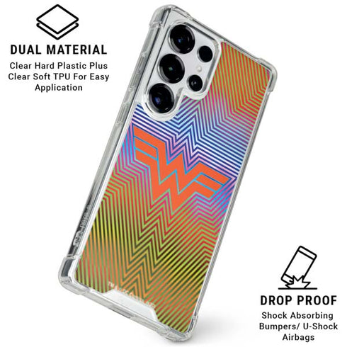 Wonder Woman 1984 (2020) Rainbow Chevron Logo Galaxy S25 Ultra Clear Case