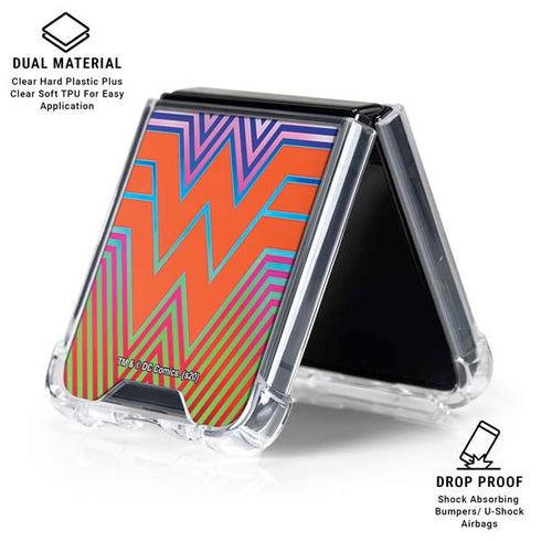 Wonder Woman 1984 (2020) Rainbow Chevron Logo Galaxy Z Flip6 Clear Case