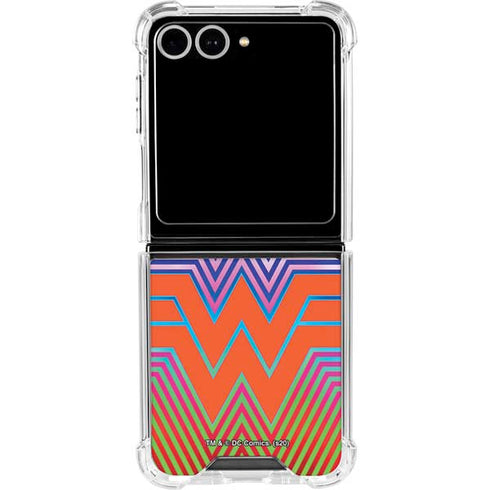 Wonder Woman 1984 (2020) Rainbow Chevron Logo Galaxy Z Flip7 Clear Case
