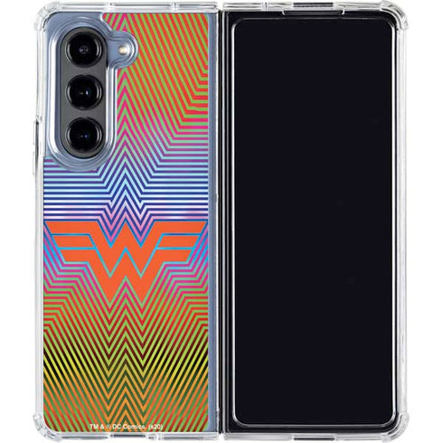 Wonder Woman 1984 (2020) Rainbow Chevron Logo Galaxy Z Fold5 5G Clear Case