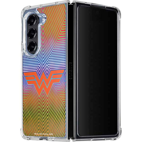Wonder Woman 1984 (2020) Rainbow Chevron Logo Galaxy Z Fold5 5G Clear Case